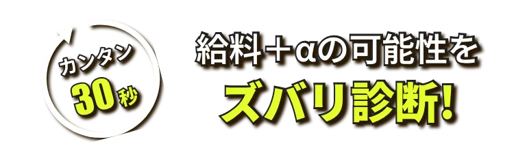 カンタン30秒 給料+αの可能性をズバリ診断!